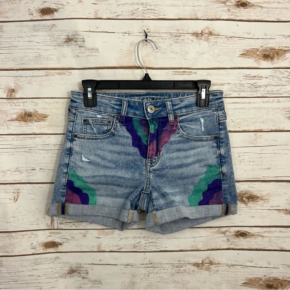 American Eagle DIY Colored MIDI Denim Jean Shorts